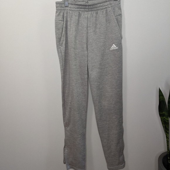 ADIDAS teams climawarm, ribbed grey jogger pants - Picture 2 of 12